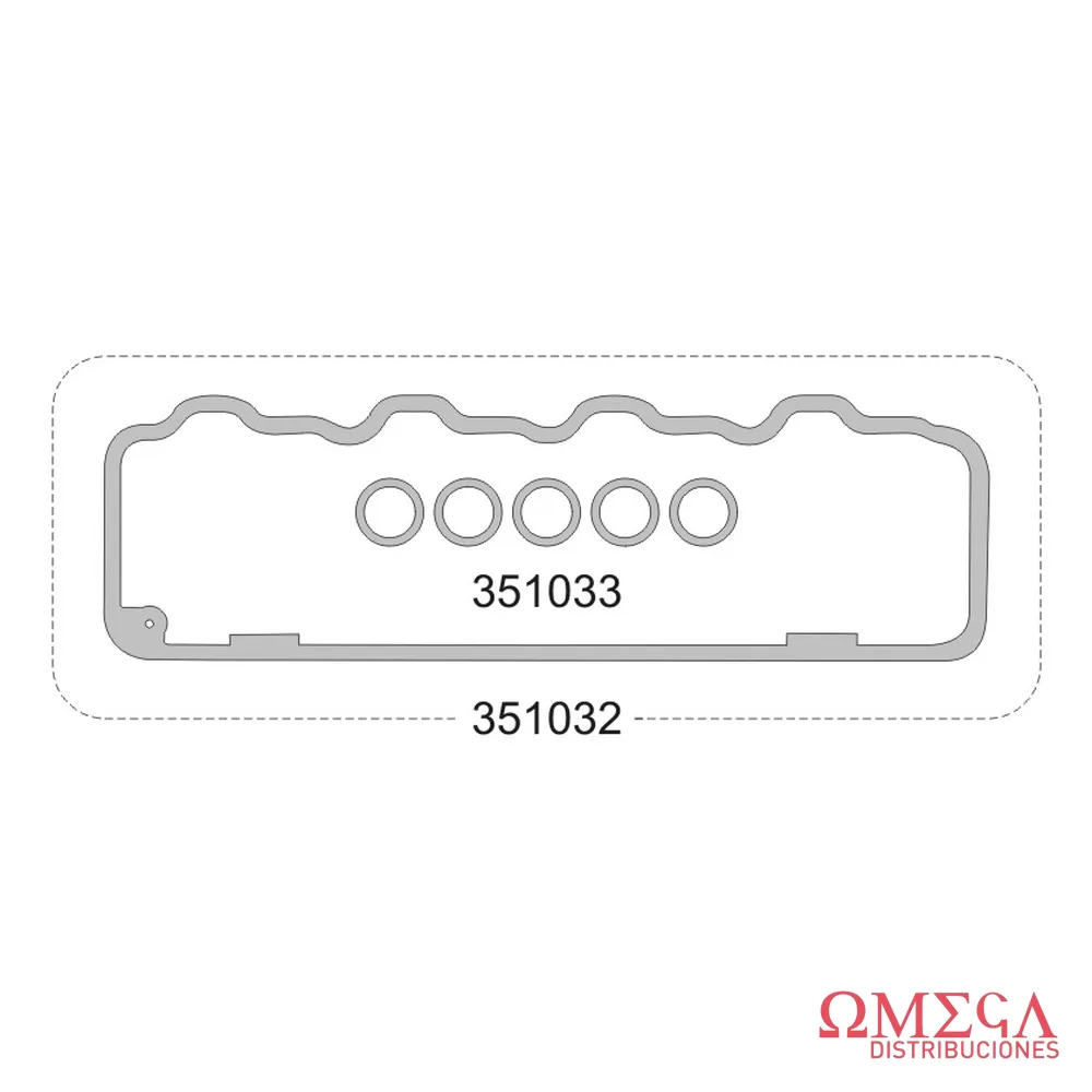 Junta de tapa de válvulas Taranto — Mercedes-Benz - OM904 / OM904LA (plástica) 351032
