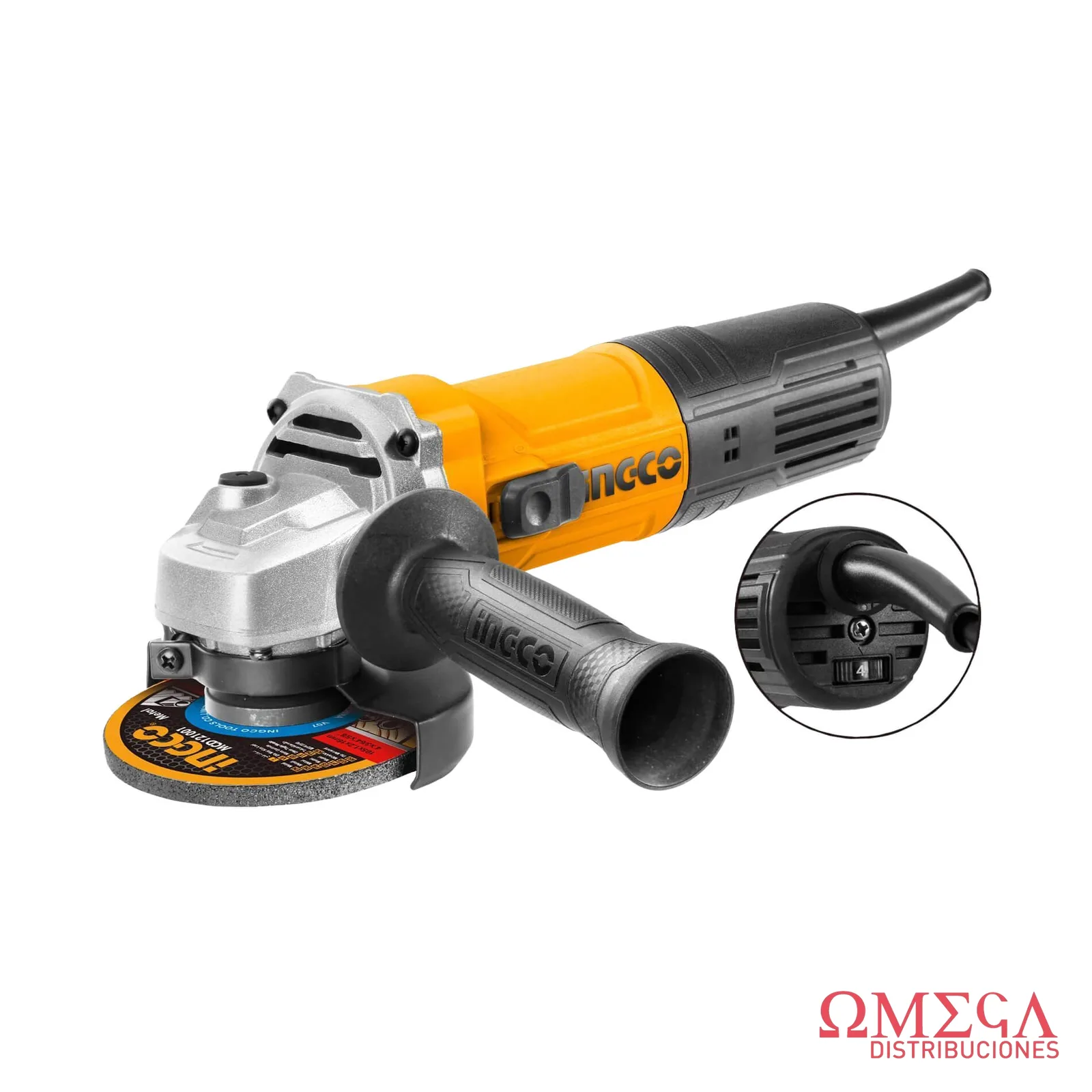 Amoladora angular 5PLG/125mm 900W velocidad variable + accesorios industrial Ingco 700514
