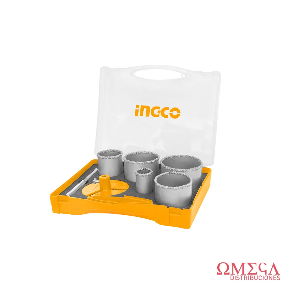 Set X7 sierras copa diamantadas milimetricas caja plástica Ingco 70167
