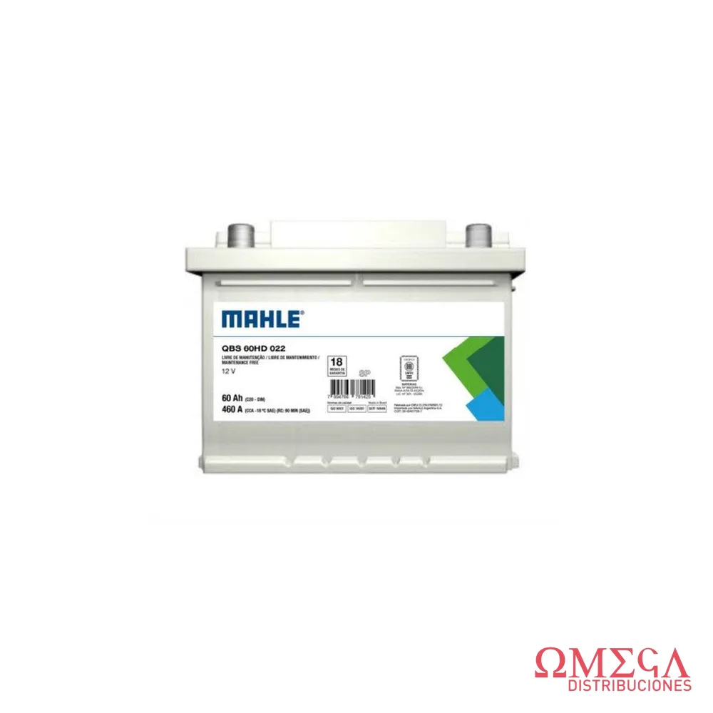 Batería Mahle 60 AH / CP 460 (+)D QBS60HD022