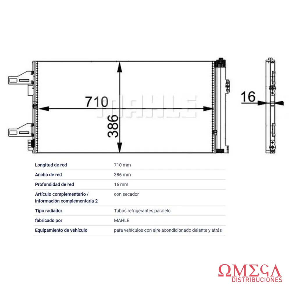 Condensador Mahle — Peugeot Boxer/Ducato/Jumper AC363