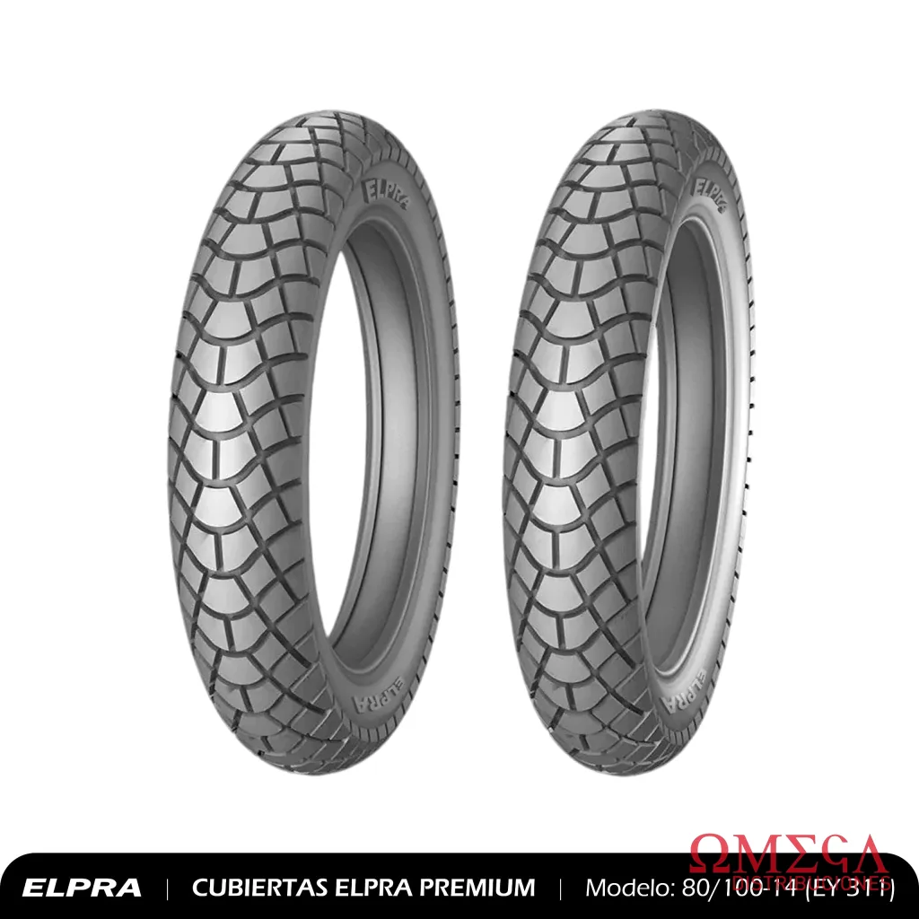 Cubierta de moto 80/100-14 6PR TT (EY-311) 18CU0001