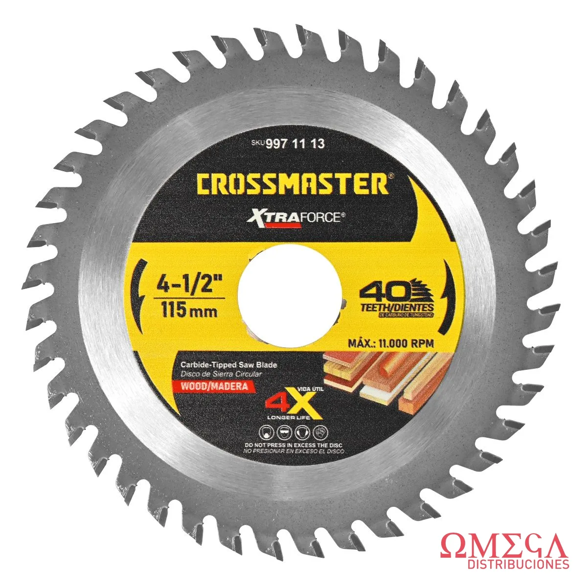Disco de sierra Crossmaster 115x2.0x22.2mm 40D MAD-CR 9971113
