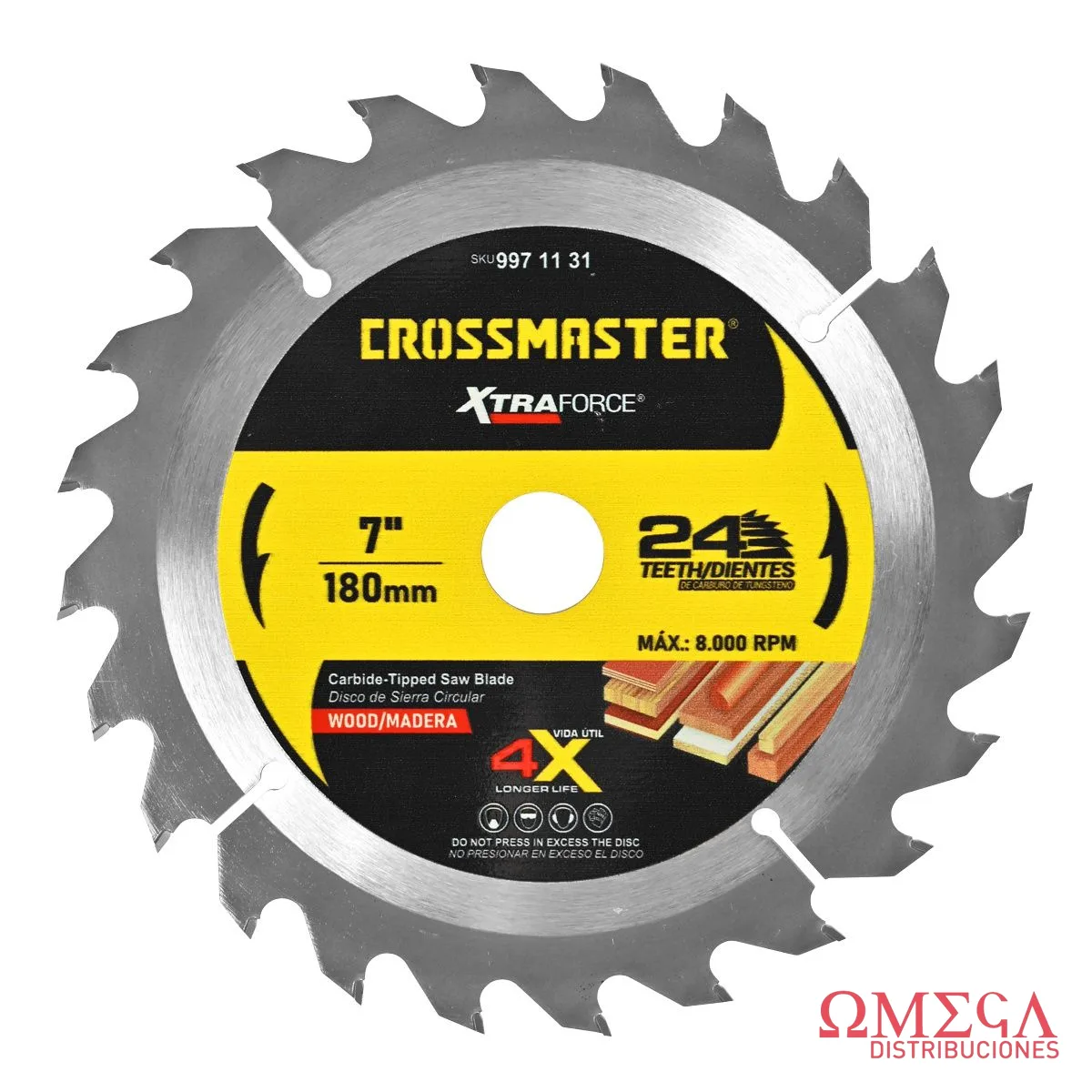Disco de sierra Crossmaster 180x2.2x22.2mm 24D MAD-CR 9971131