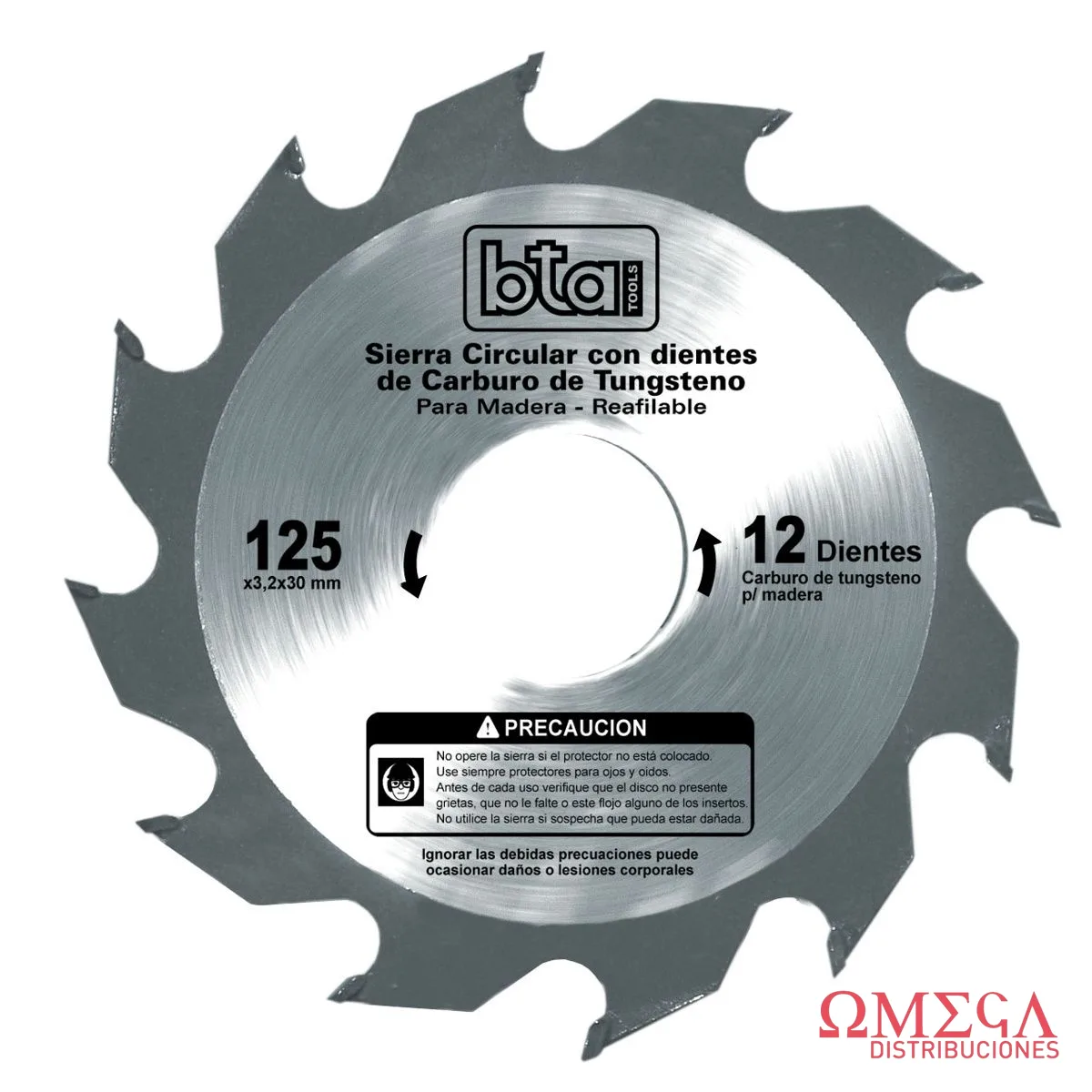Disco de sierra cir.125X3.2X30 mm 12Z BTA 482305