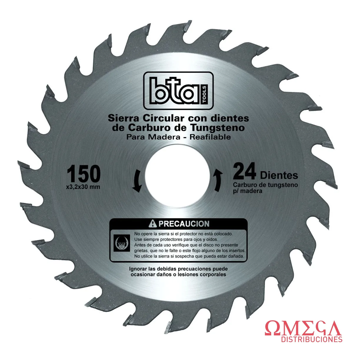 Disco de sierra cir.150X3.2X30 mm 24Z BTA 482330