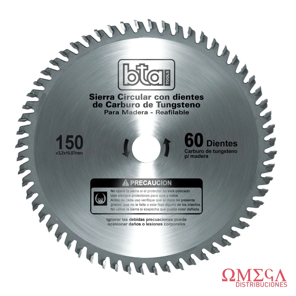 Disco de sierra cir.150X3.2X5/8" 60Z BTA 482322