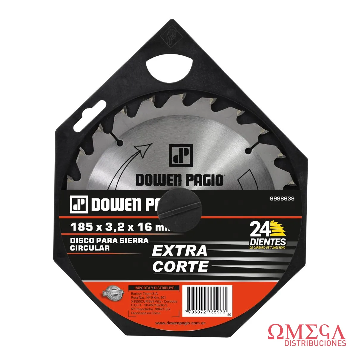 Disco de sierra cir.185X3.2X16 Z:18 DP Dowen Pagio 9998638