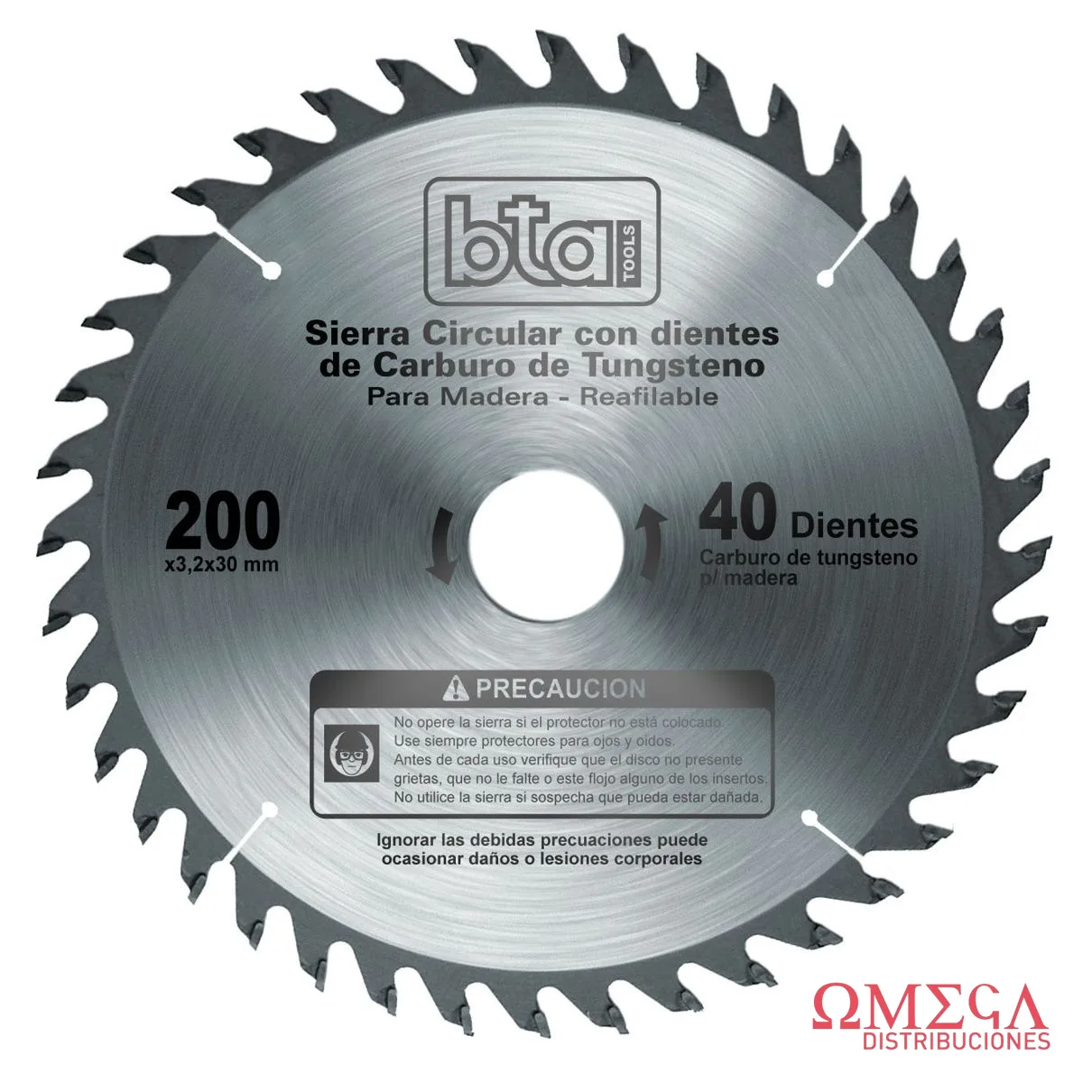 Disco de sierra cir.200X3.2X30 mm 40Z BTA 482345