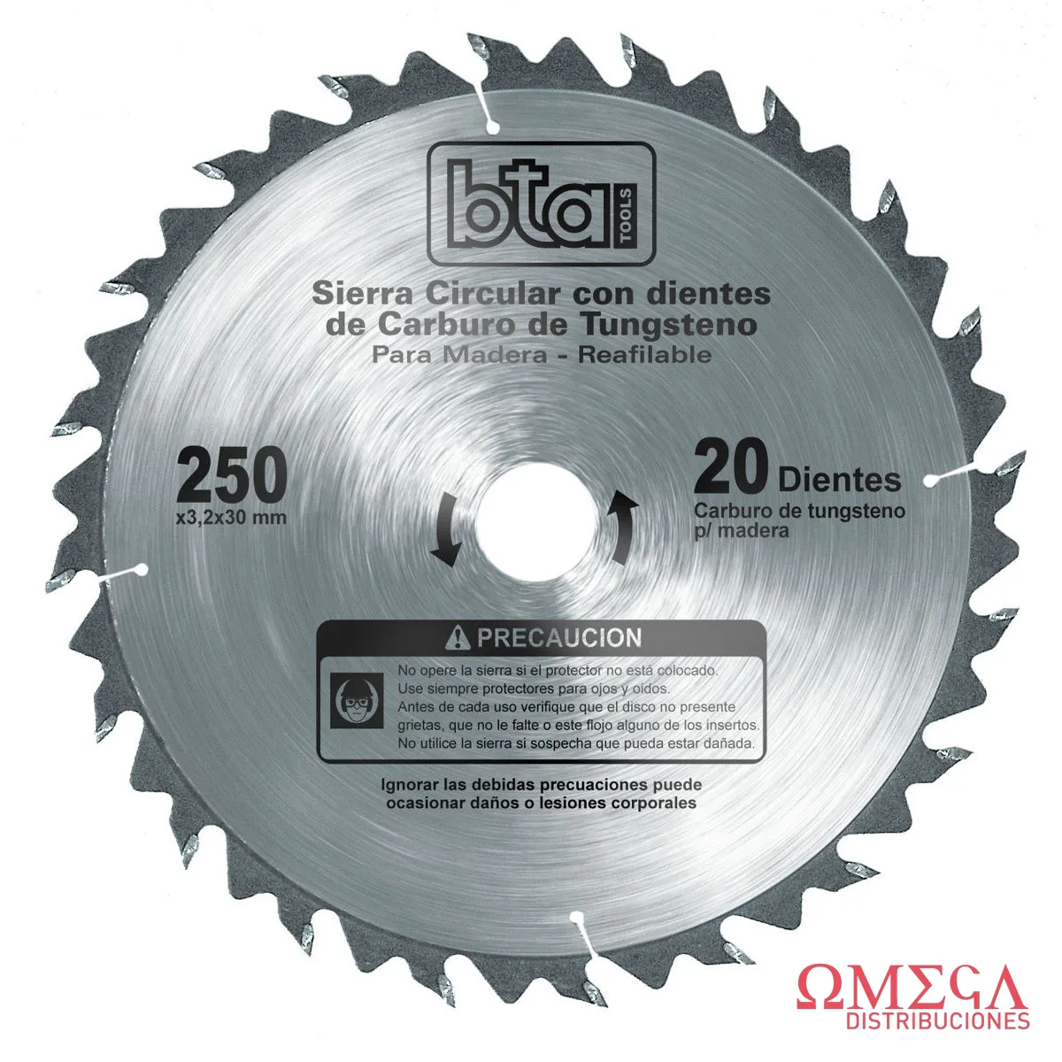 Disco de sierra cir.250X3.2X30 mm 20Z BTA 482352