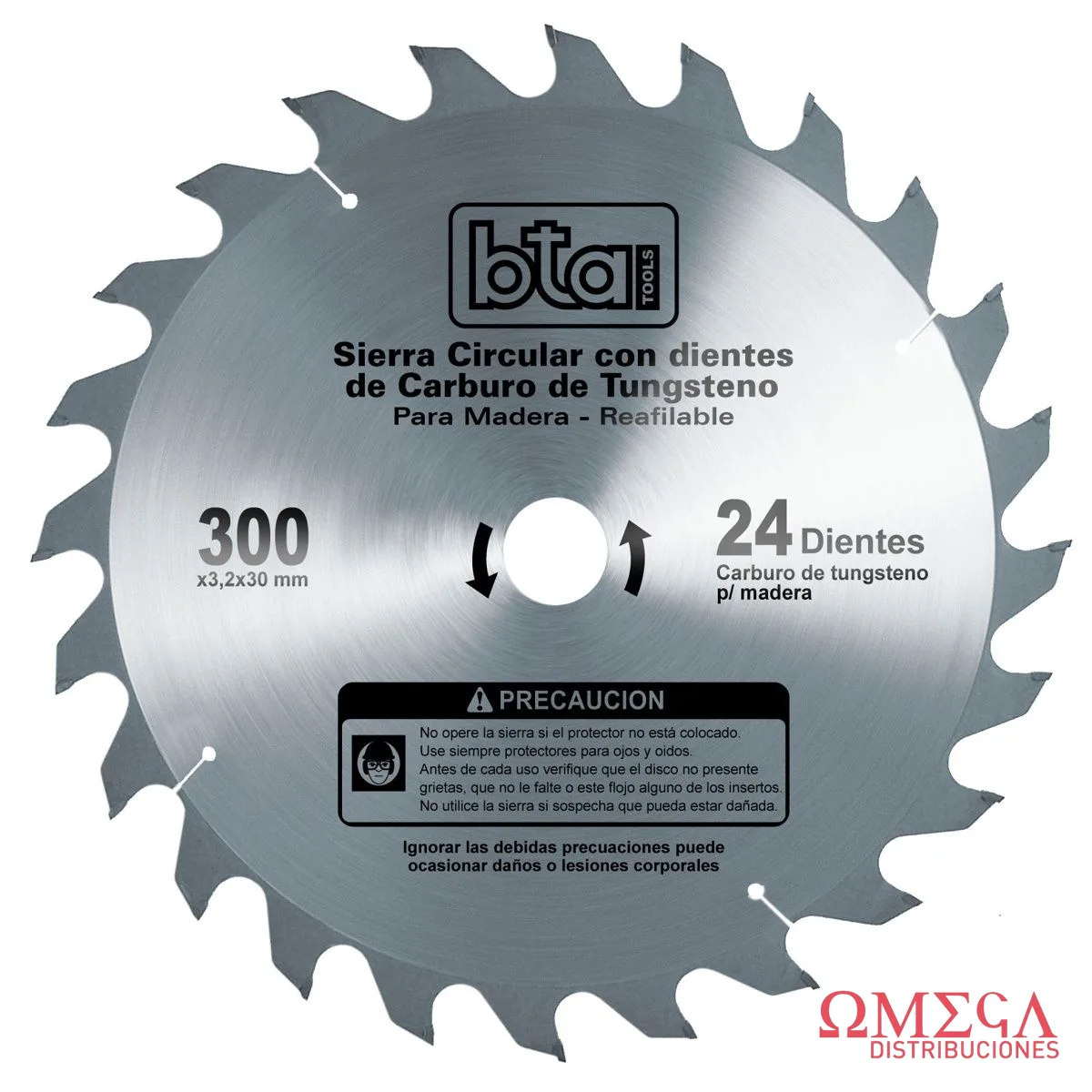 Disco de sierra cir.300X3.2X30 mm 24Z BTA 482372
