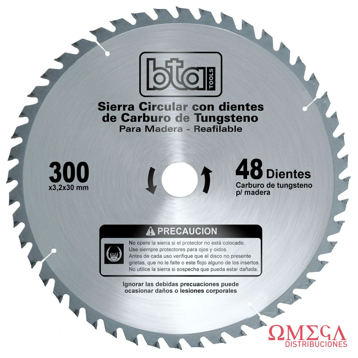 Disco de sierra cir.300X3.2X30 mm 48Z BTA 482374