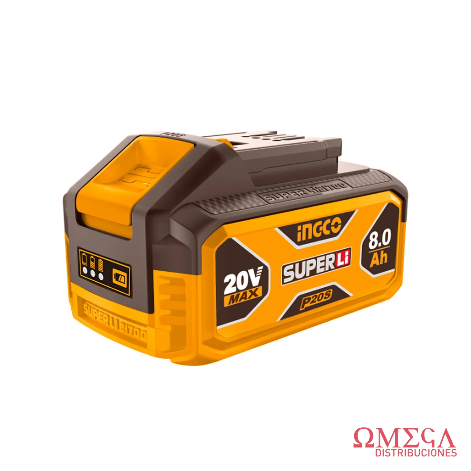 Batería de litio 20V (P20S) 8AH base cuadrada industrial Ingco 700977