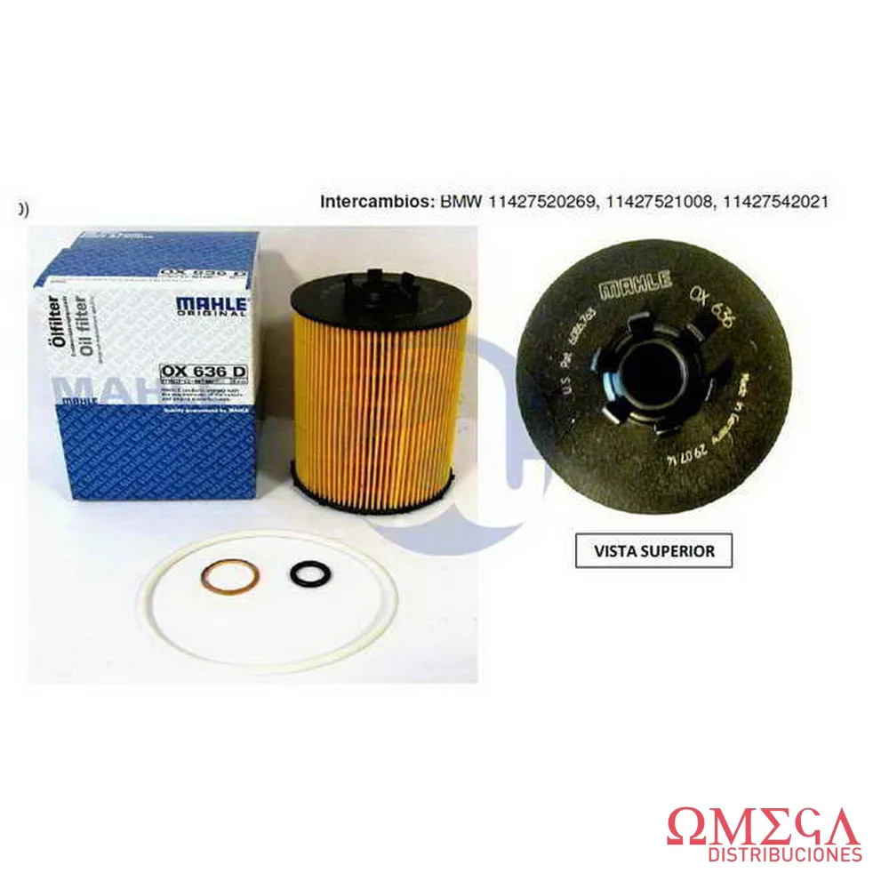 Filtro de aceite Mahle — BMW 540-550I OX636D