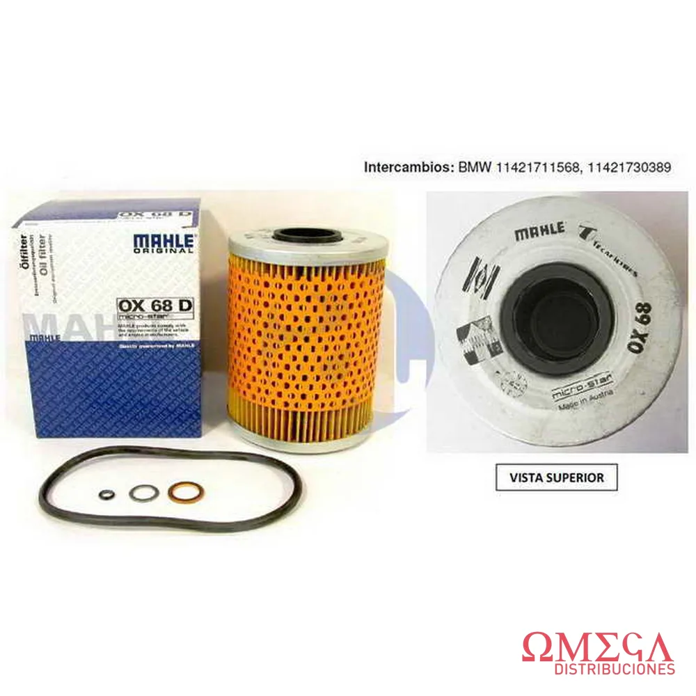 Filtro de aceite Mahle — BMW serie 3 OX68D