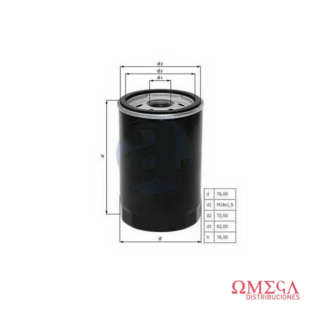 Filtro de aceite Mahle — Chevrolet Corsa-Astr OC90