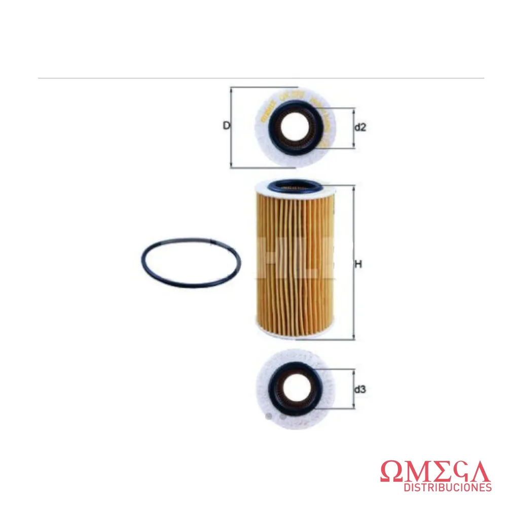 Filtro de aceite Mahle — Ford Kuga/Mondeo 2.5L OX370D