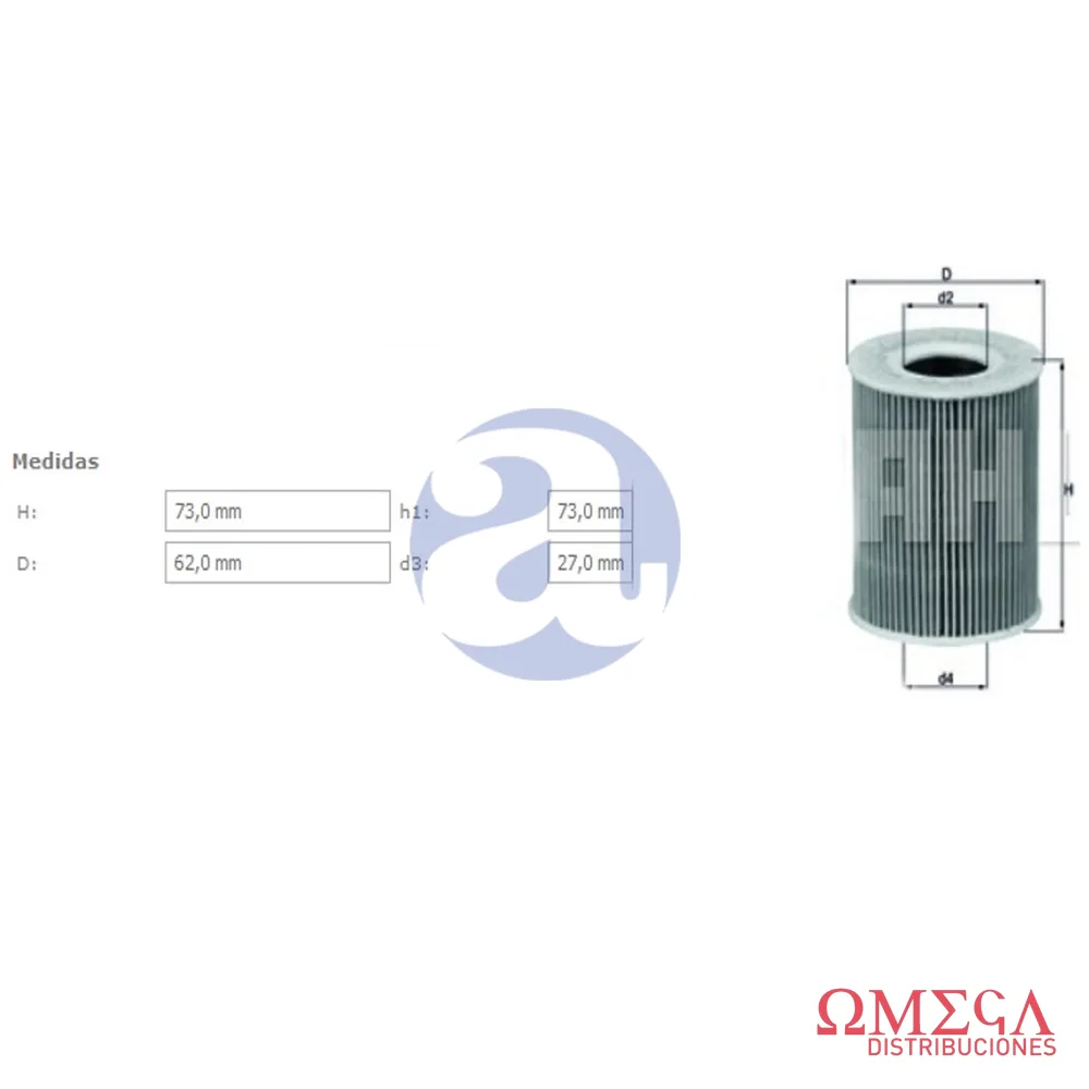Filtro de aceite Mahle — Ford Mondeo III OX203