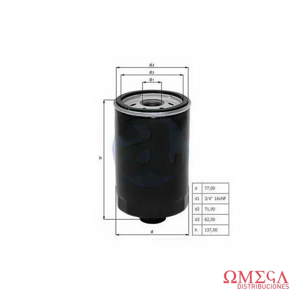 Filtro de aceite Mahle — Ford Ranger 3.0 Cartu OC1055