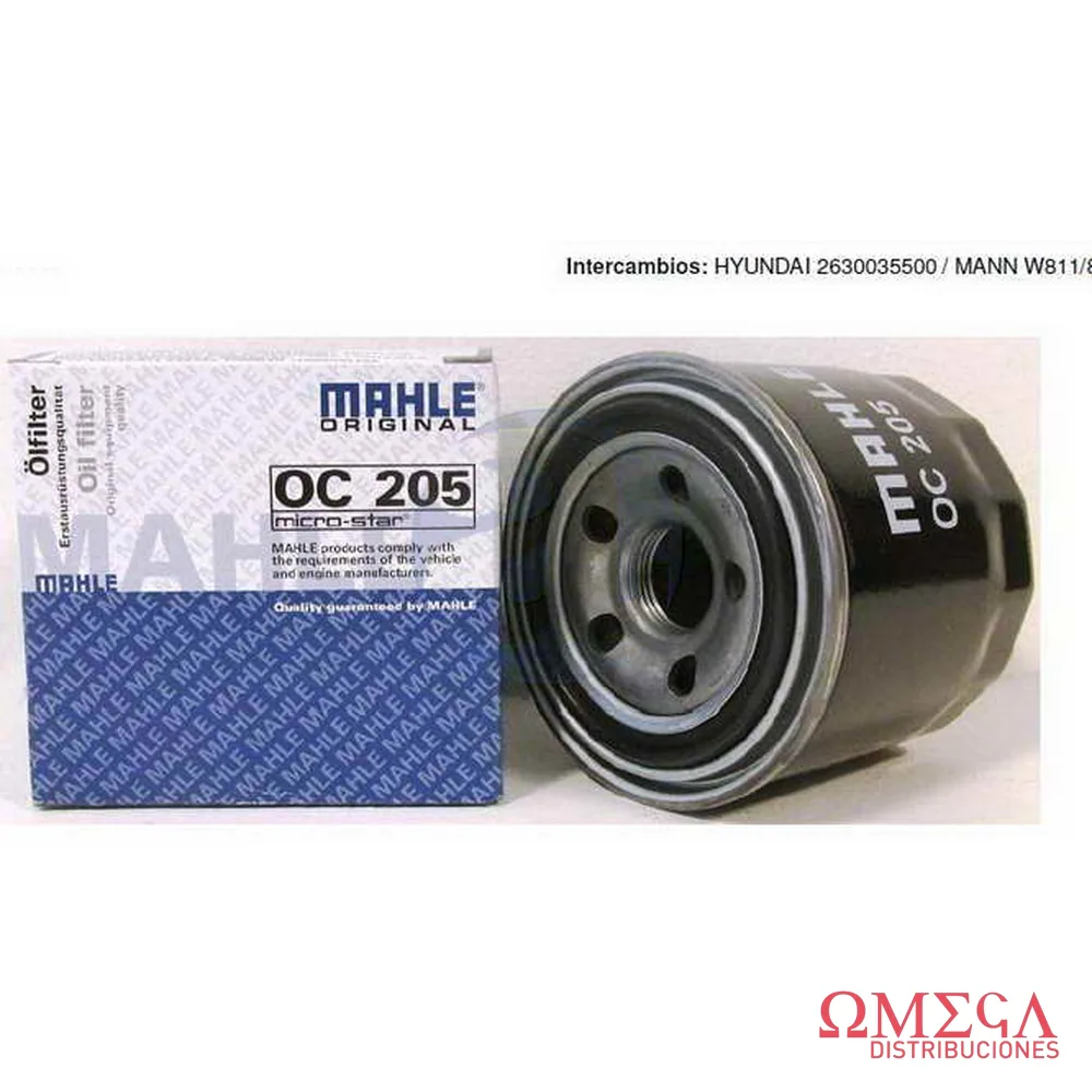 Filtro de aceite Mahle — Hyundai/Mazda OC205