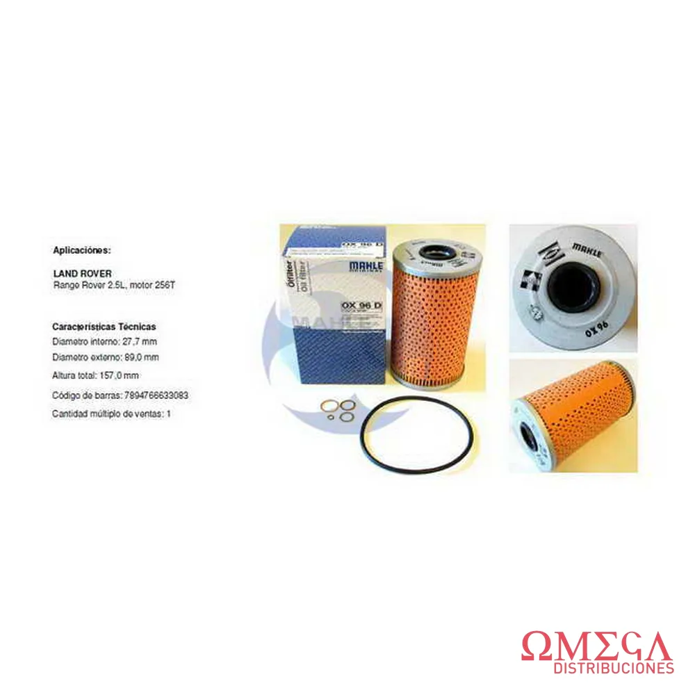 FILTRO ACEITE L.R.RANGE ROVER OX96D