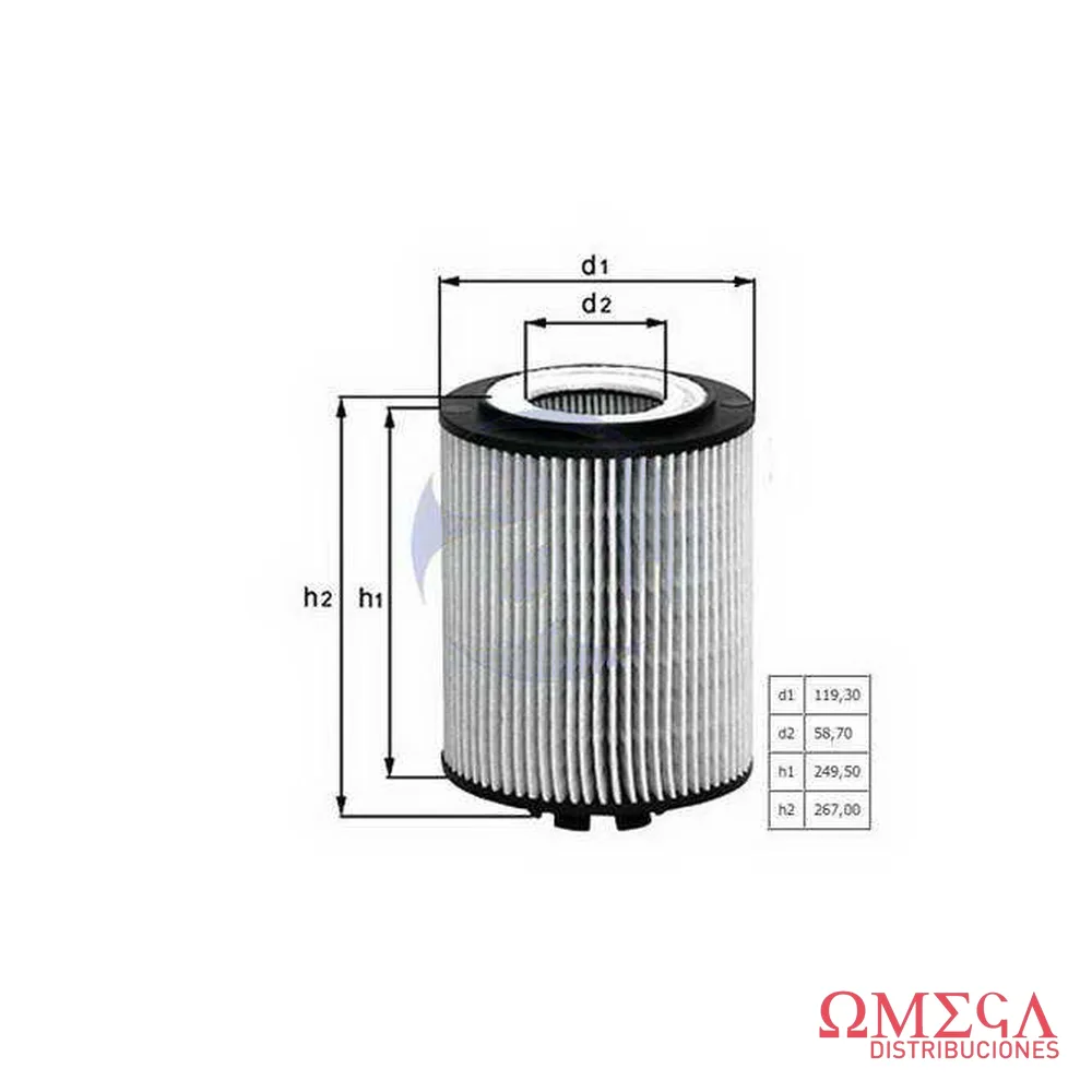 Filtro de aceite Mahle — Mercedes-Benz Axor 2035-OM457 OX348D