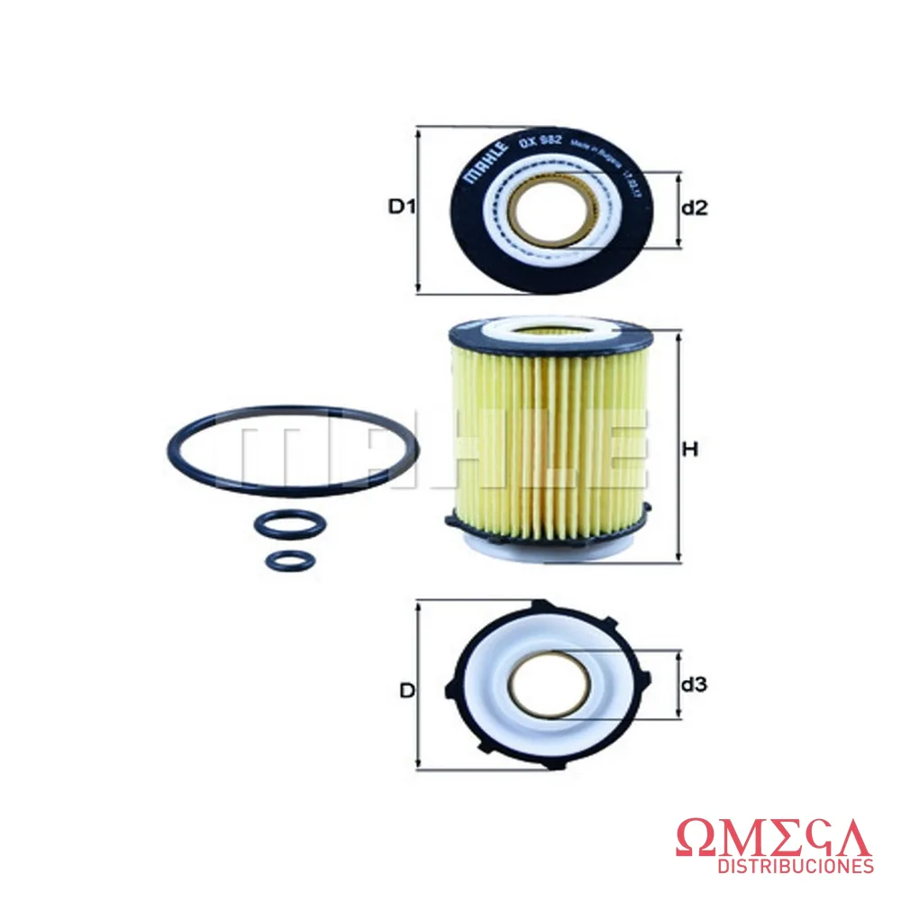 Filtro de aceite Mahle — Mercedes-Benz Clase A-B-Cla OX982D