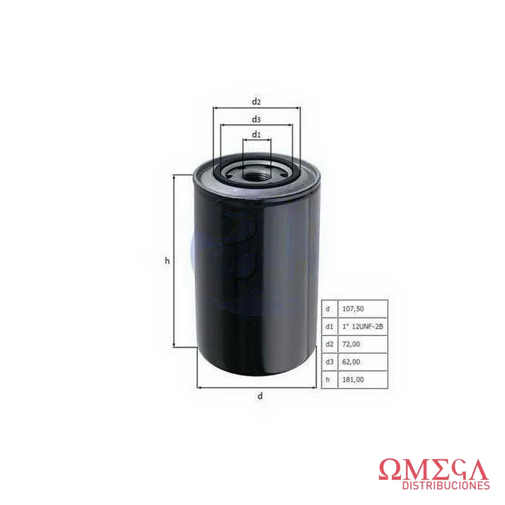 Filtro de aceite Mahle MB1620 OM366LA US OC303