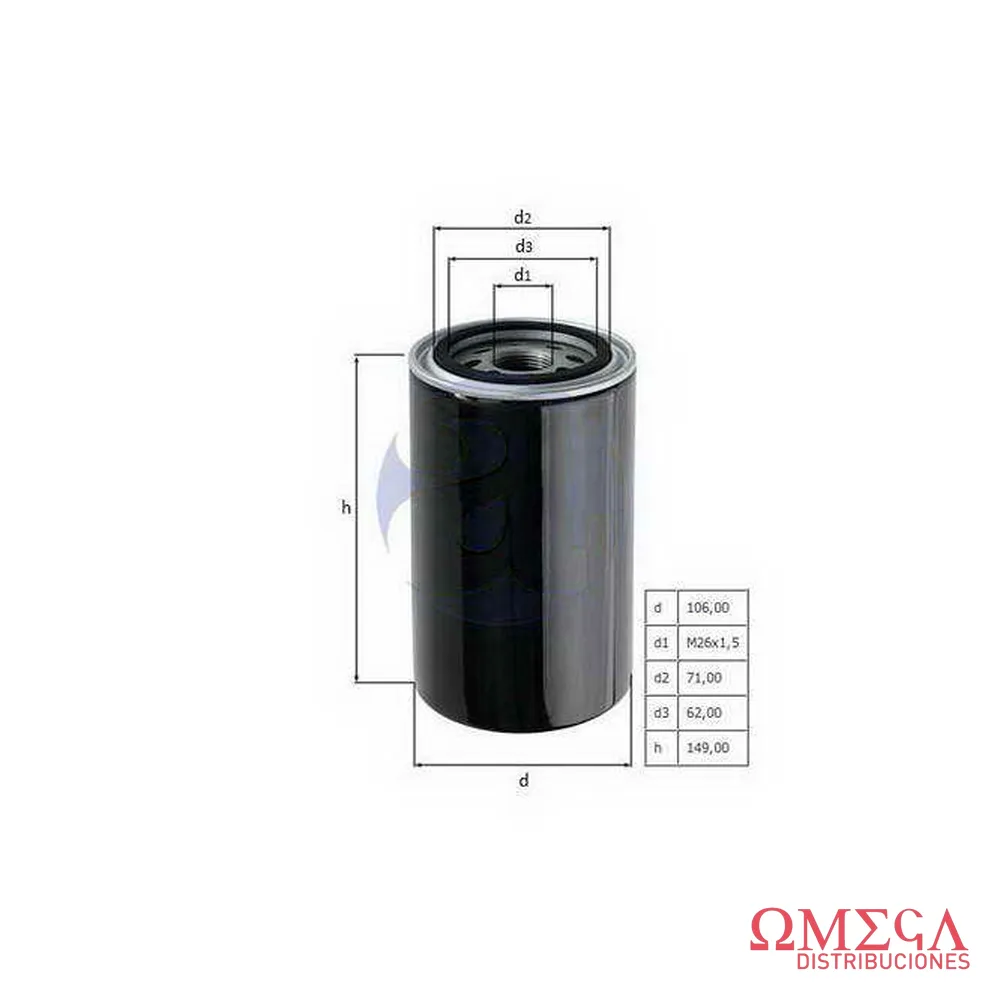 Filtro de aceite Mahle — Mitsubishi L200 OC1062