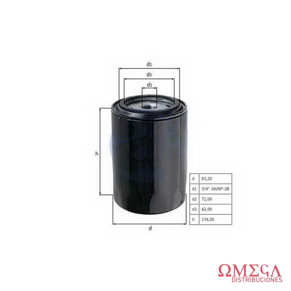 Filtro de aceite Mahle — Perkins 6-354 OC308