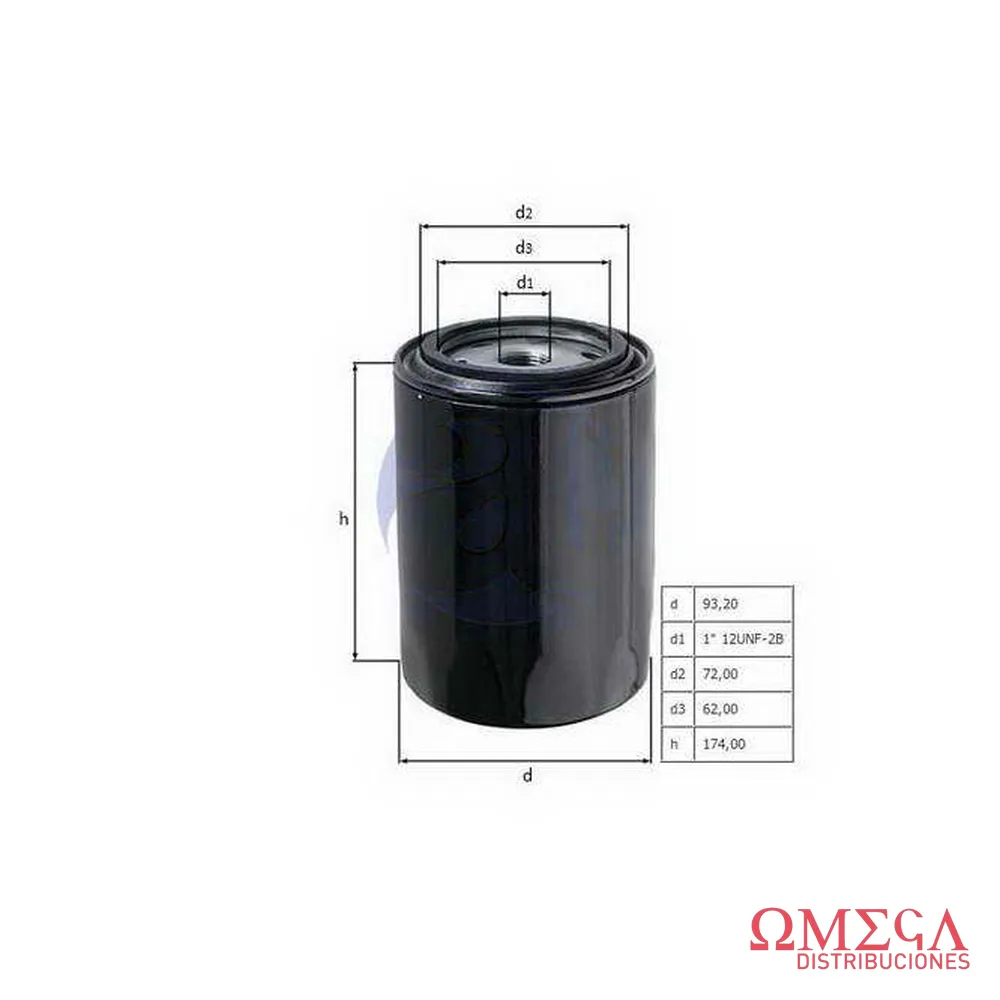 Filtro de aceite Mahle — Valmet OC30