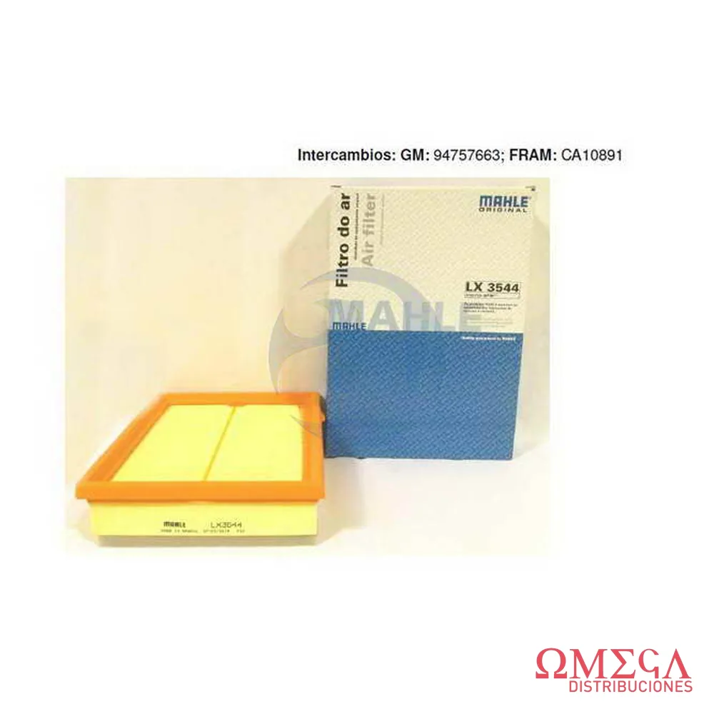 Filtro de aire Mahle — Chevrolet Onix/Prisma desde 2013 LX3544