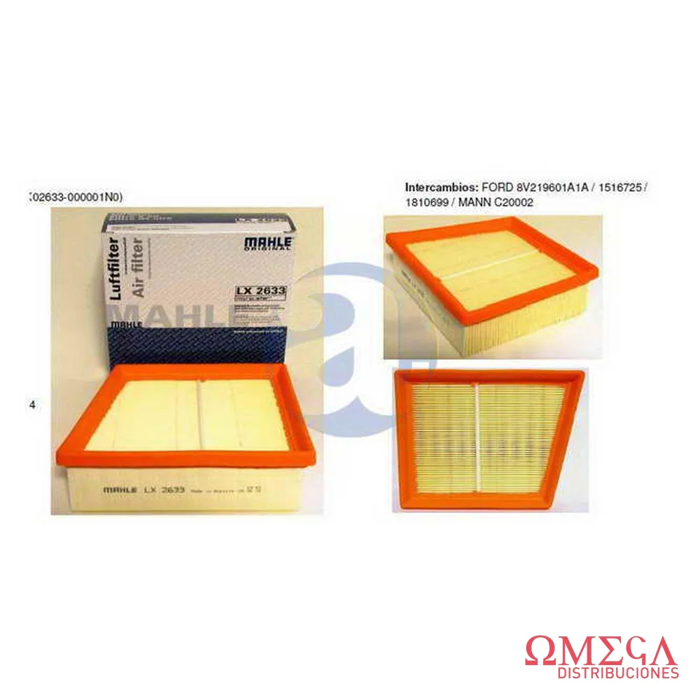 Filtro de aire Mahle — Ford Fiesta 1.6 Kinetic LX2633