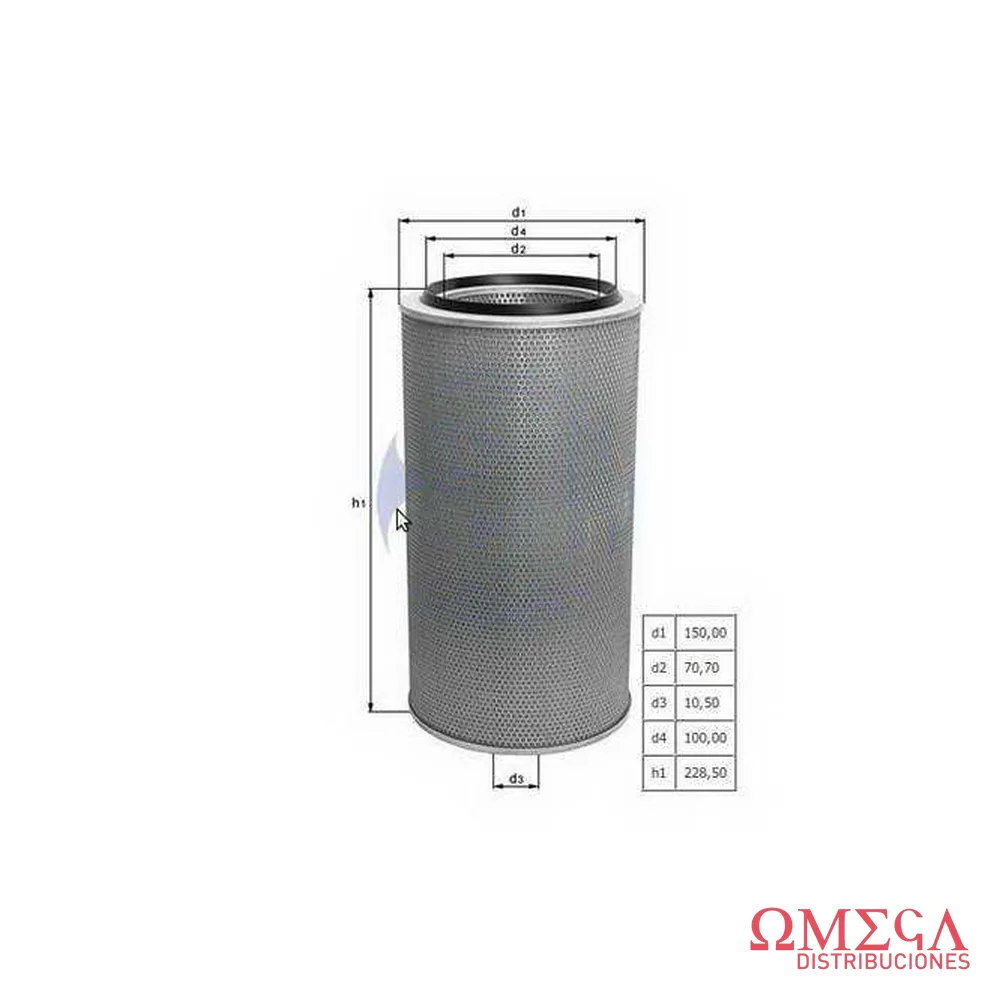 Filtro de aire Mahle MB100 2.4D LX496