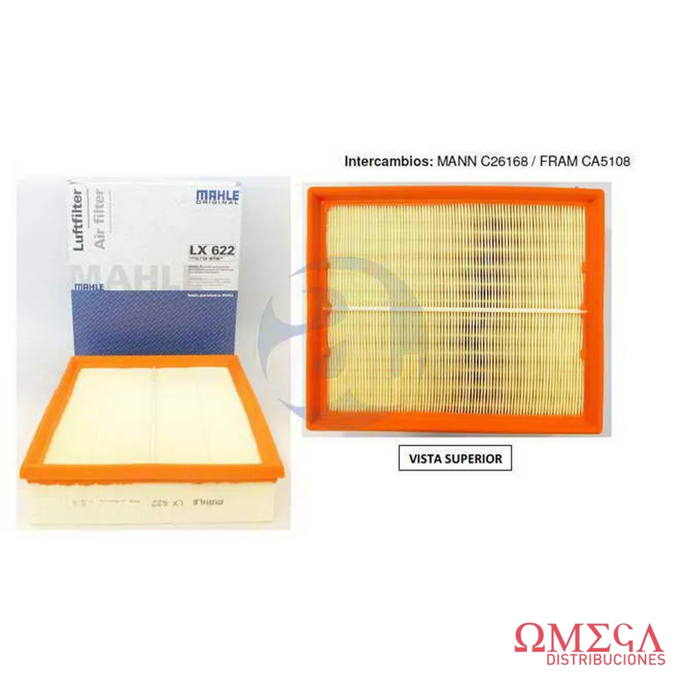 Filtro de aire Mahle — Volkswagen Passat/A4/A6 LX622