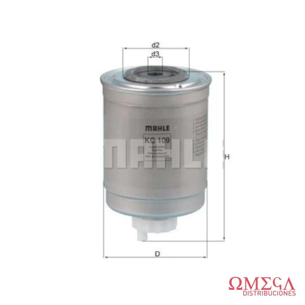 Filtro de combustible Mahle — Ford Transit 2.5 TD KC109