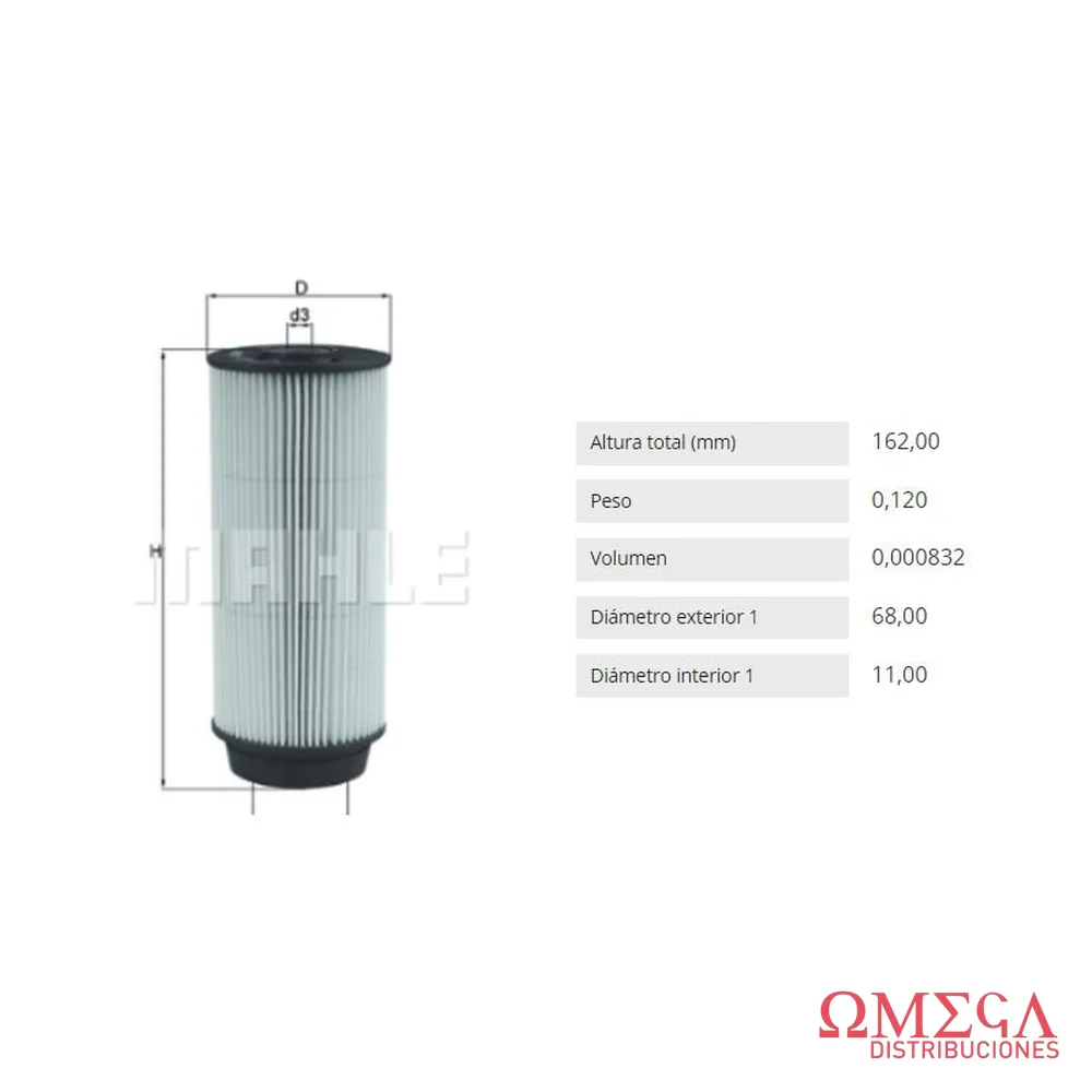 Filtro de combustible Mahle — Iveco Daily 2.3/3.0 KX399D