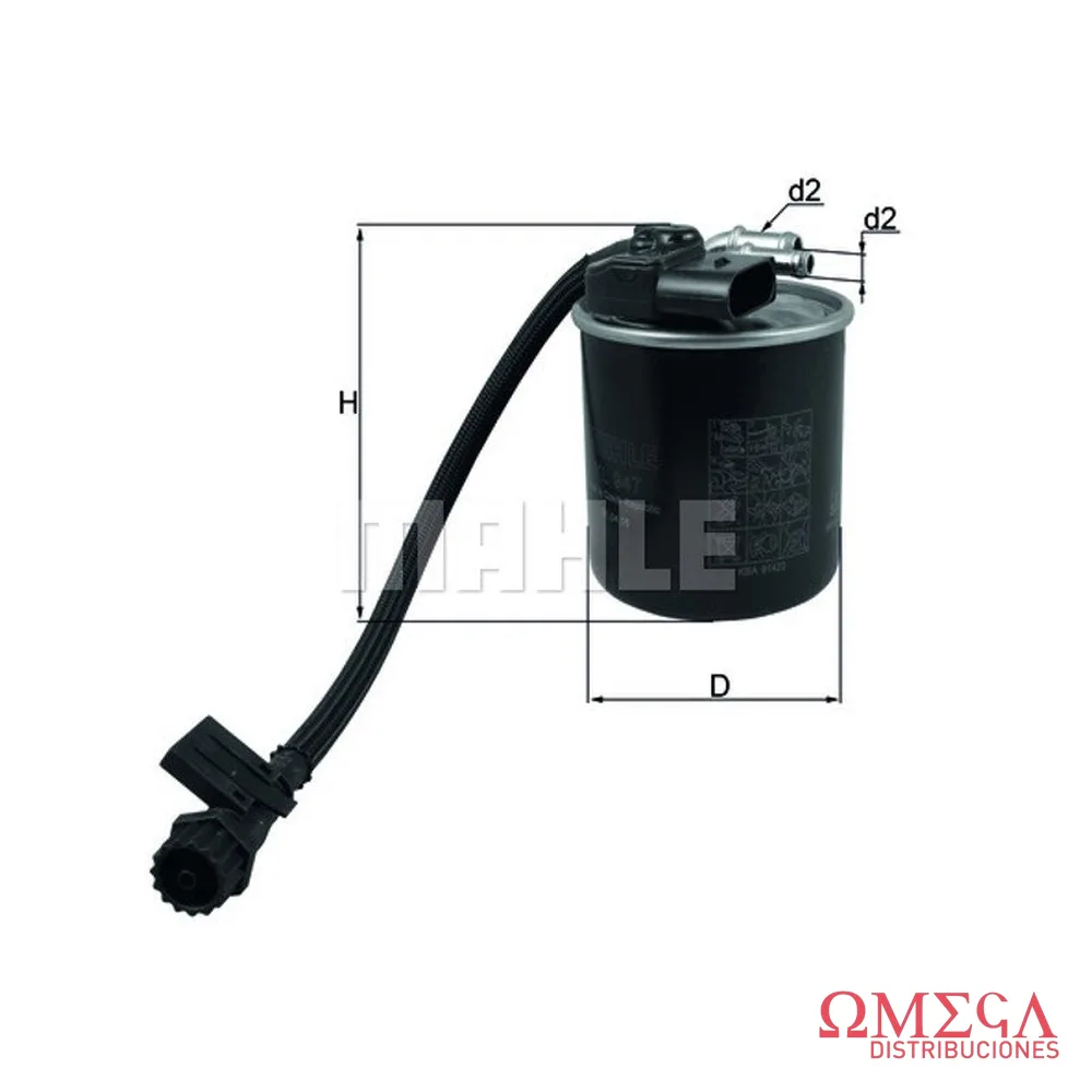 Filtro de combustible Mahle — Mercedes-Benz Sprinter KL947