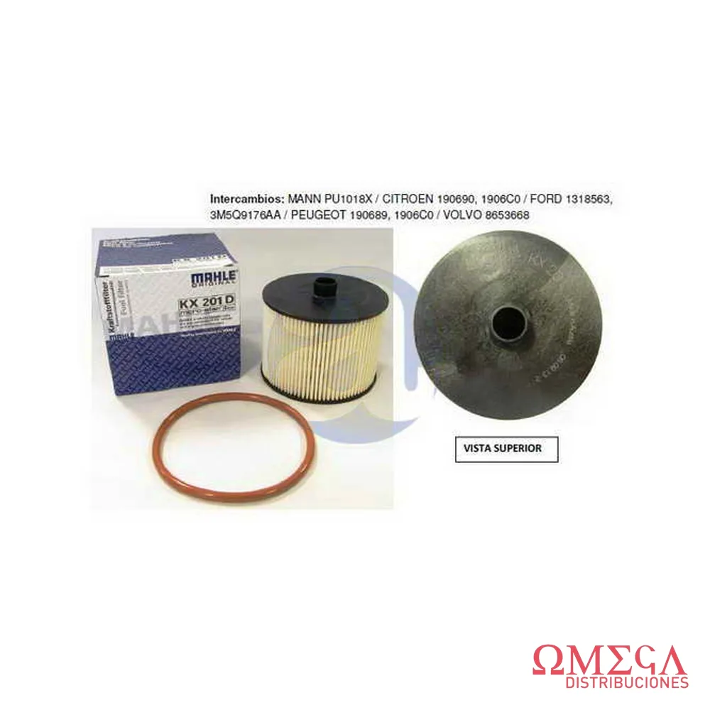 Filtro de combustible Mahle — Peugeot 2.0 HDI KX201D