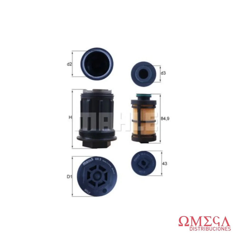 Filtro de urea Mercedes-Benz Accelo/Atego Mahle UX3 KIT