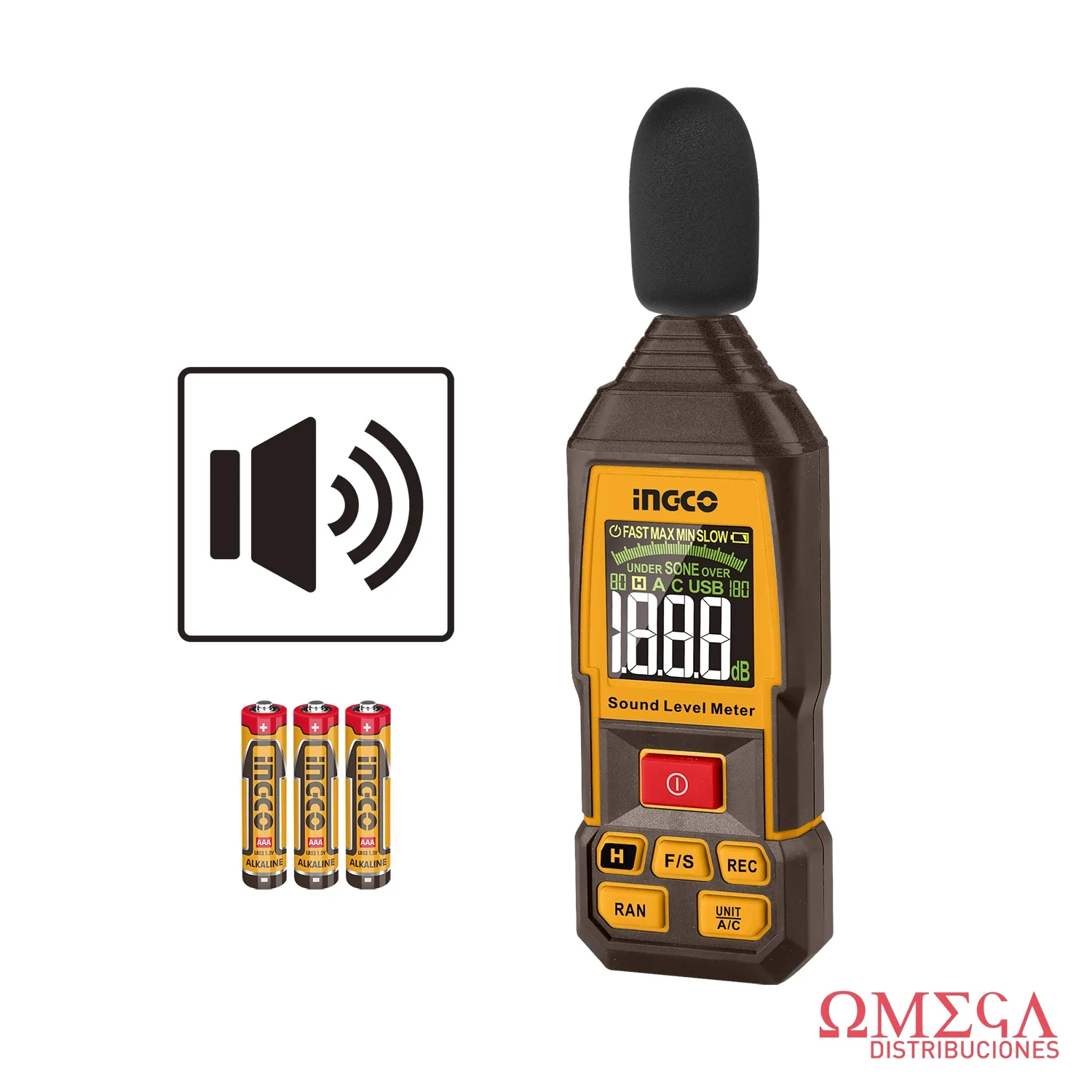 Medidor de sonido 30/130DB digital Ingco 701409