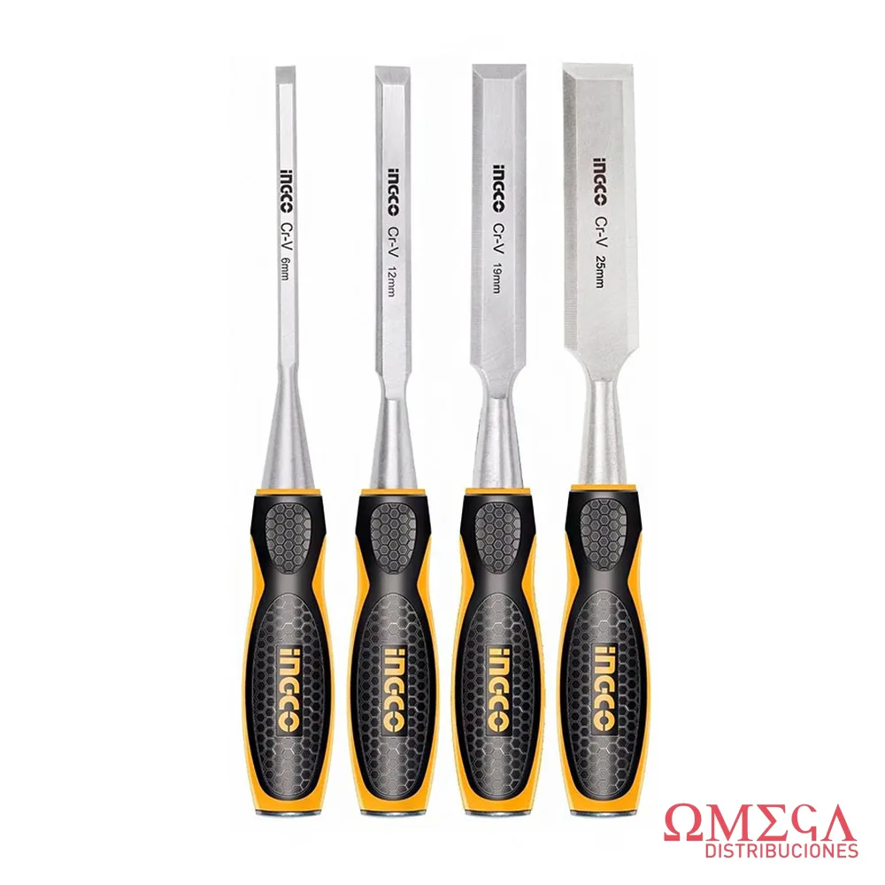 Set X4 formones para madera 260mm Ingco 7038