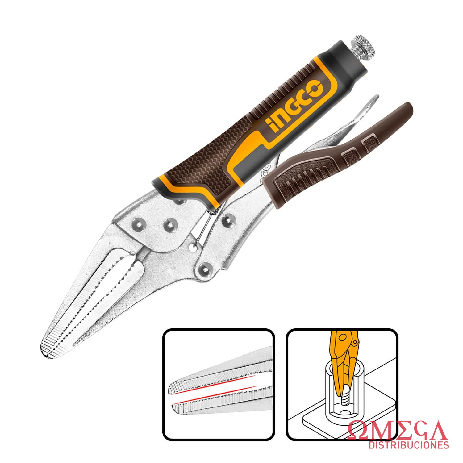 Pinza de presion (perro) recta larga 9PLG /230mm Ingco 70673