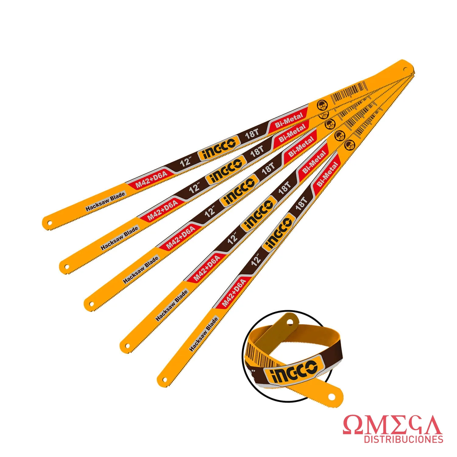 Set X5 hojas de sierra bimetalicas 24D Ingco 701034