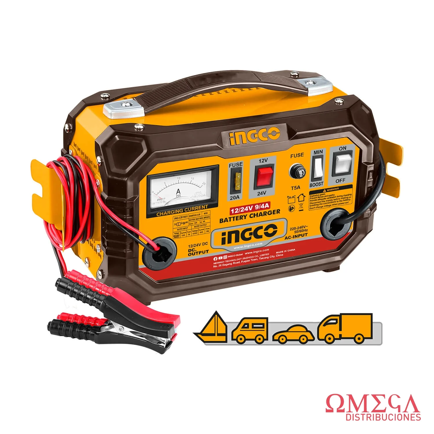 ING-CB1601-4- CARGADOR DE BATERIA 12V / 24V 700845