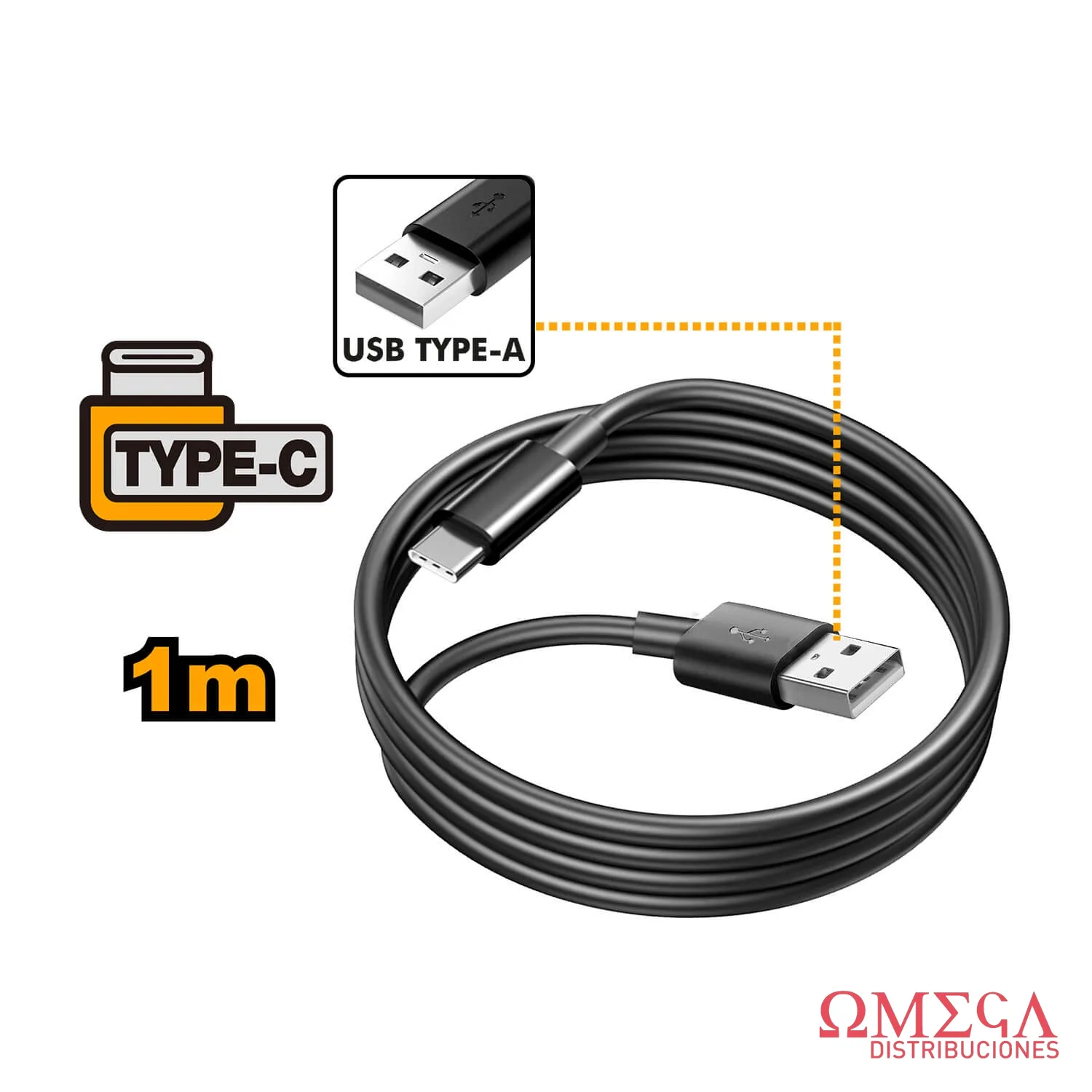 Cable Ingco 1M conector usb a a usb C 701044