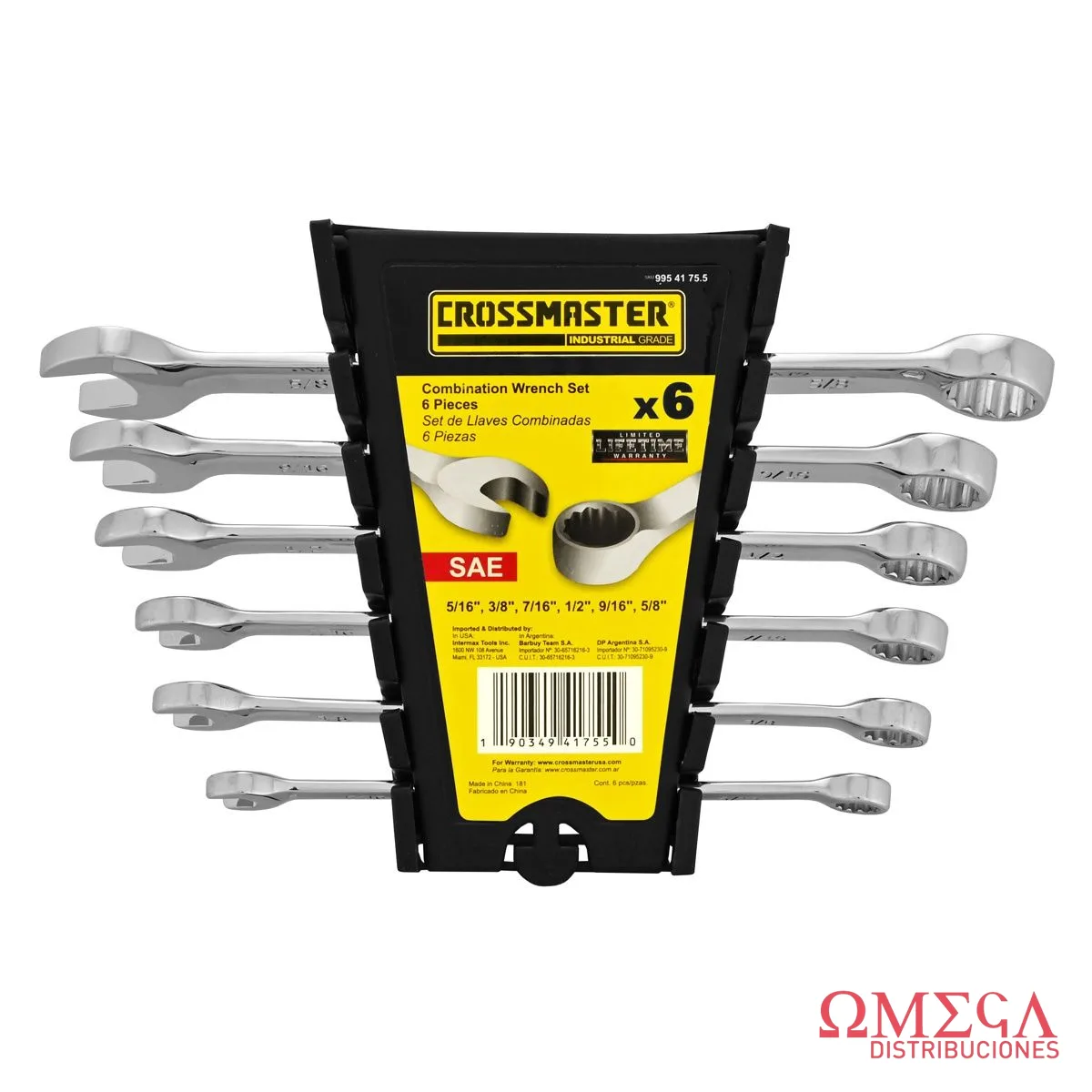 Juego 06 llaves combinadas-pulgadas cros Crossmaster 9954175.5