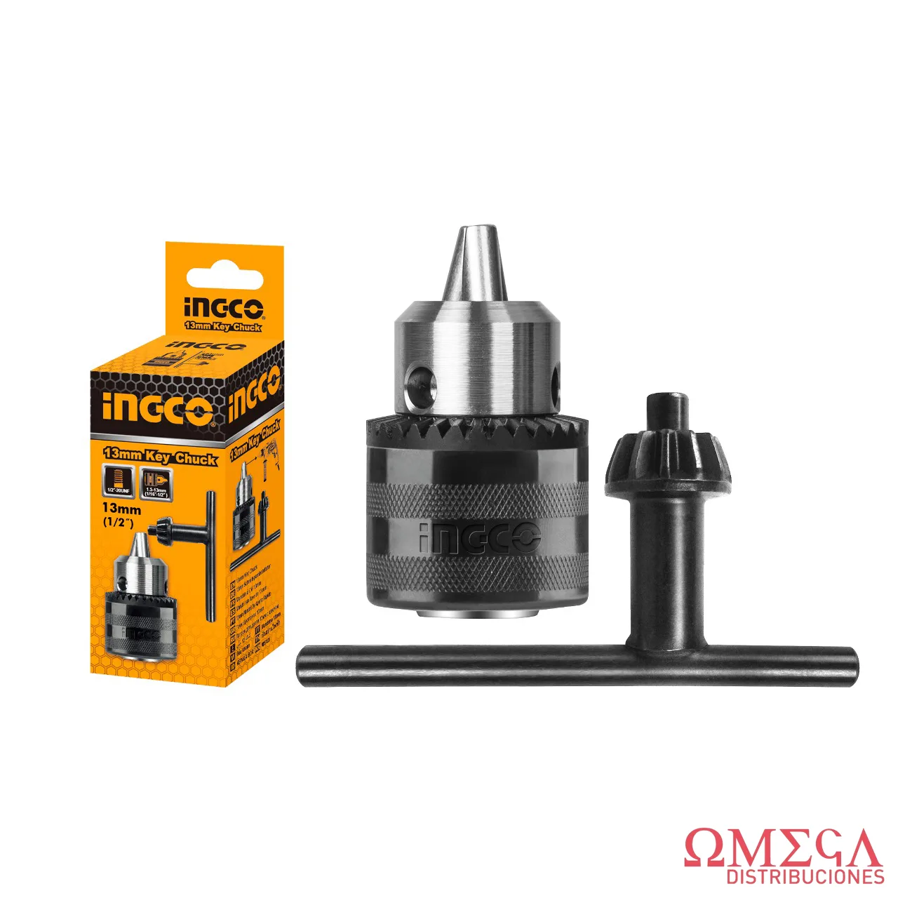 Mandril de 13mm rosca 1/2PLG con llave Ingco 70527