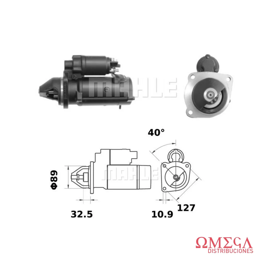 Motor de arranque Mahle — Massey Ferguson 290 MS4