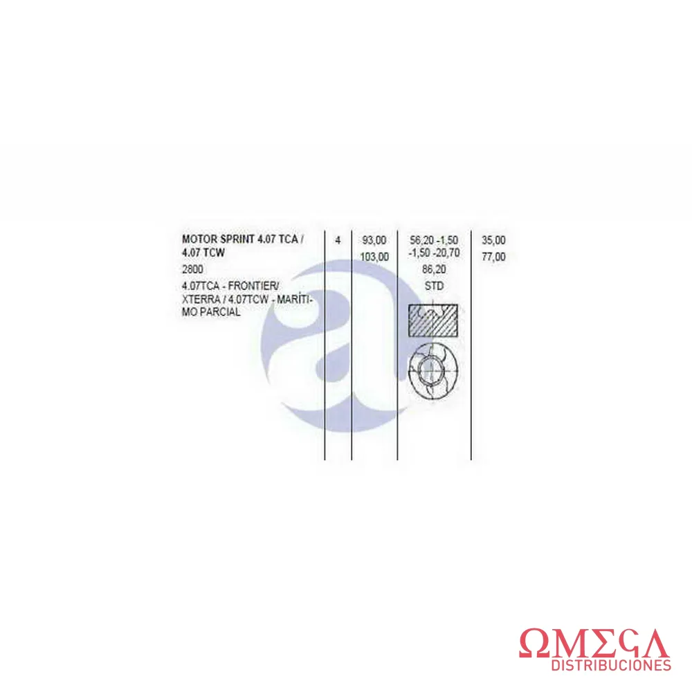 Subconjunto Mahle — MWM 4.07TCA-Nissan S13970  STD